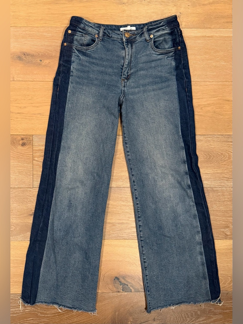 STS BLUE Jayden Ultra High Rise Two Tone Raw Hem Jeans Size 26 - Picture 2 of 11